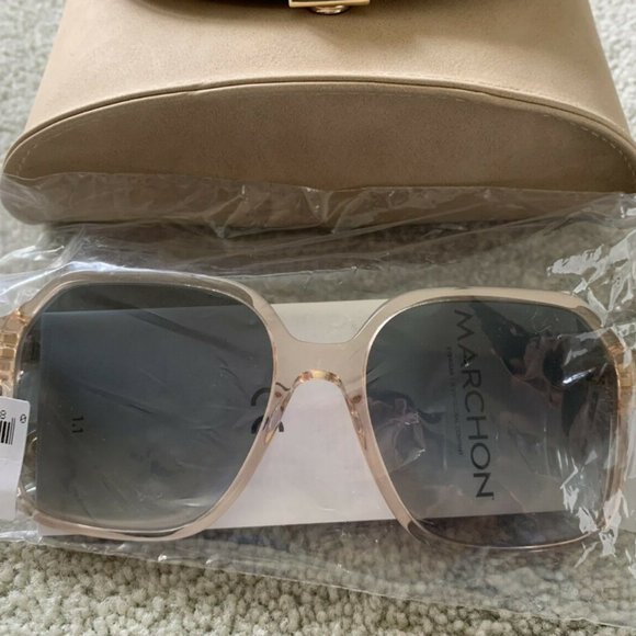 CHLOE WILLOW 56mm Oversized Square Sunglasses in Peach MSRP$420 Rare Find - Picture 4 of 12